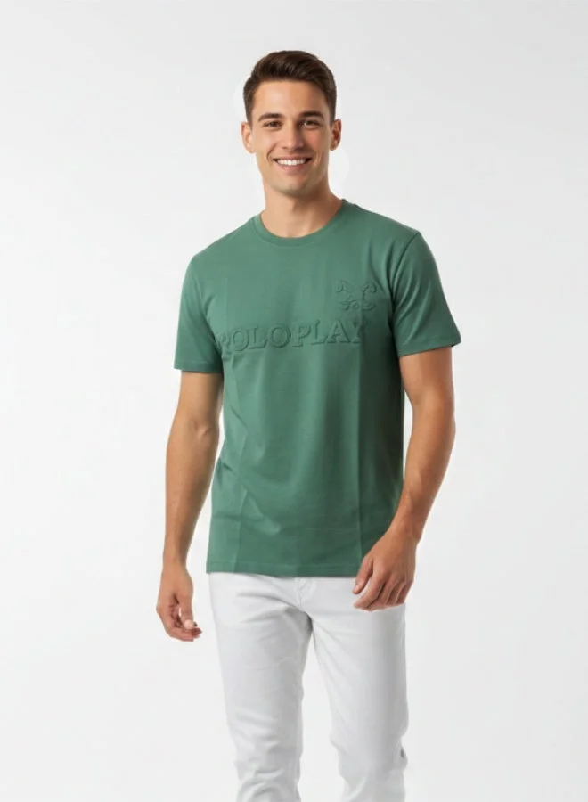 لعب البولو تيشيرت رجالي مطبوع - أخضر